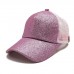  Ponytail Baseball Cap Sequins Shiny Messy Bun Snapback Hat Sun Caps Hot  eb-71840498