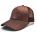 New Summer Ponycap Messy High Bun Ponytail Glitter Mesh Trucker Baseball Cap Hat  eb-95848305