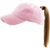 Ponycap Messy High Bun Ponytail Adjustable Solid Cotton Washed Baseball Cap Hat  eb-45513113
