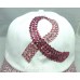 Pink Ribbon Breast Cancer Awareness Cap Baseball Hat Bling Rhinestone White New   eb-54458636