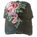 Olive and Pique Embroidered Ball Cap Gorgeous Flower Embroidered Applique  eb-50335854