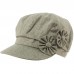 Summer Floral Linen Cotton 8 Panel Newsboy Gatsby Round Cabbie Cap Hat  eb-43173758