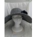 womens straw hats Apt 9 black and white tweed with black flower large brim  eb-84194364