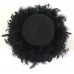  Betmar New York 100% Wool Black Feather Church Lady Hat One Size eb-81443779