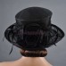 Newest Ladies Church Hat Kentucky Derby Hat Sinamay Wide Brim Wedding Black Hat  eb-97959939