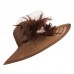 A265 s Formal Kentucky Derby Hats Wide Brim Feather Church Sun Floppy Cap  eb-52495665
