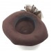 Vintage Deborah Dress Hat Brown Wool Fancy Derby Church Bow Feathers Accent USA  eb-91098335