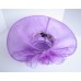 NEW Church Derby Wedding Organza w Big Ribbon Unbalanced Brim hat Purple VF1597  eb-15903222