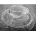 Fancy Lady's Hat  White  5 1/2" Brim  for Church  Weddings  Garden & Derby  eb-05759390