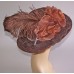BROWN SPARKLING COWBOY HAT OSTRICH PLUME CHURCH DERBY HAT  eb-43704696