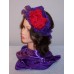 Red Hat Ladies  Vintage Red Wool Hat w/Removable Hatband & Feathered Pin/Clip  eb-80849120