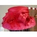 Red Hat with Satin Flowers Red  Feathers  eb-22451645