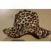 VINTAGE 50'S MR PAUL cheetah animal print velvet faux fur hat womens M  21"   eb-36165633