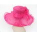 New Church Kentucky Derby Wedding Organza Wide Brim Dress Hat 3546 Hot Pink  eb-09030548