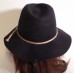 D&Y s Black Felt Wool Casual Panama Brim Hat w Jute Band One Size Fits Most 655209212794 eb-96555474