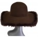's Fall Winter 100% Wool Felt Casual Hat Fedora Floppy Wide Brim Hats Brown  eb-73034979