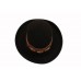 Eric Javits Black Wool Wide Brim Hat with Suede Band and Stone Detail Sz M 7 1/4  eb-63849054