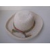 vtg Soft White w multi color raffia braid summer hat floppy wide can fold travel  eb-84573674