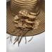 Stripy Flower Brown Packable Floppy Beach Casual 100% Paper 's Sun Hat  eb-66396998