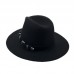 Fedora Hat 's  Black Vintage Classic Wide Brim Wool Fedora With Belt 691322080728 eb-49154492
