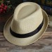   Jazz Wide Brim Straw Trilby Cap Unisex Panama Summer Beach Sun Hat  eb-17499514