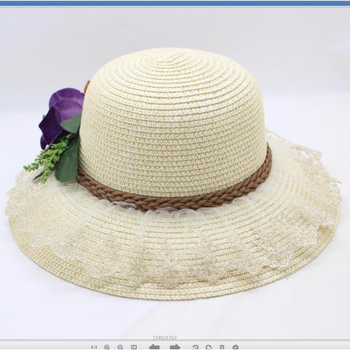 Flower Hat Wide Brim Straw Fashion Design Foldable Brimmed Sun Hats For Women