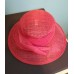 Baxter & Wells Red Straw Wicker 's Wide Brim Fancy Hat Derby OS Bow Accent  eb-95898678
