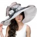  Wide Brim Hat Kentucky Derby Church Tea Party Wedding Summer Fancy Sun Cap  eb-25269262