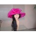 Hot Pink Kentucky derby fuchsia wide brim formal dress fancy ascot wedding tea  eb-59574062