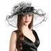 's Organza Church Fascinator Cap Kentucky Tea Party Wedding Hat White Black 761560718674 eb-34526351
