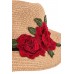 Hat Straw Cowboy Western Style Summer Beach Wide Brim Embroidered Flower Fedora  eb-60198541