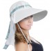 Sun Blocker  Sun Flap Hat With Adjustable Drawstring Hiking Cap Wide Brim  eb-84943490