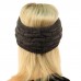 Winter Open Top 2ply Thick Knit Headband Faux Suede Visor Beanie Hat Cap  eb-35182524