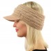 Winter Open Top 2ply Thick Knit Headband Faux Suede Visor Beanie Hat Cap  eb-35182524