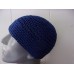 MEN/MUJER HANDMADE CROCHET 100% COTTON  BEANIE SKULL CHEMO CAP HAT DARK BLUE  eb-17779643