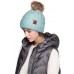 ScarvesMe Exclusive CC Knitted Hat with Fuzzy Lining with Pom Pom  eb-32324898