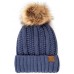 ScarvesMe Exclusive CC Knitted Hat with Fuzzy Lining with Pom Pom  eb-32324898