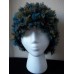 Hand knitted bulky & warm beanie/hat  shaggy blue/green/gray/brown  eb-34667266