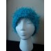 Hand knitted elegant & fuzzy soft beanie/hat  turquoise  eb-70489833