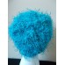 Hand knitted elegant & fuzzy soft beanie/hat  turquoise  eb-70489833