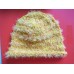 Hand knitted warm & soft beanie/hat  fuzzy dark yellow  eb-91575643
