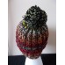 Hand knitted cozy & warm wool beanie/hat with pom pom  black with colors  eb-94918289
