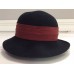 Vintage Laura Ashley Black 100% Wool Felted Russet Cord Derby Bowler Style Hat  eb-92531349
