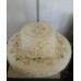 Church Lady/Derby Hat Ivory Polyester with Multi Colored Flowers  eb-16493774