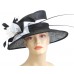 's Church Hat  Derby Hat  Sinamay  Black/White J002  eb-27583668
