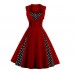Elegant Red Summer Polka Dot Classic Kentucky Derby Dress  eb-32101346