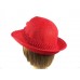 Red Fedora Church Derby Dress Hat Lace and Silk Flower Feathers Society Ladies  eb-43062737