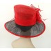 New Woman Church Derby Wedding Sinamay Ascot Dress Hat 3079 Red and Black 125003864203 eb-28770651