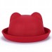  Girls Bowler Cat  Hat Ears Fashion Derby Cap Wool New Cute Devil Caps  eb-67395397