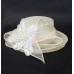 New Church Kentucky Derby Wedding Party Sinamay Wide Brim Dress Feather Flax hat  eb-33462787
